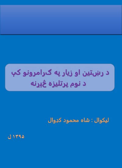 د رښتین او زیار په ګرامرونو کې د نوم پرتلیزه څېړنه